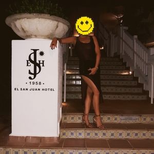 Kenneth Cole thigh high slit nylon dress